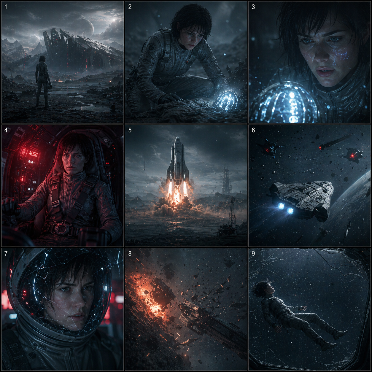 Cinematic alien exploration sequence