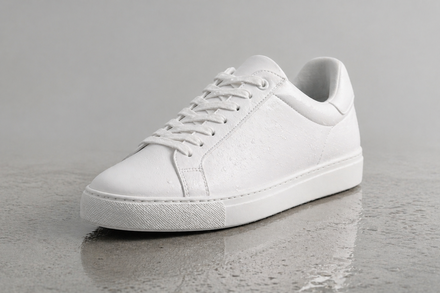 Minimalist white sneaker photography